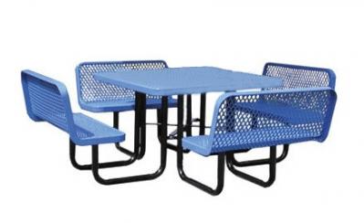 Square Picnic Table with Bench Back Seating
